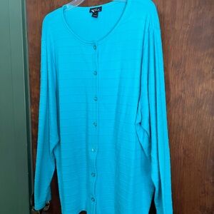 Erika Turquoise Button-Down Cardigan